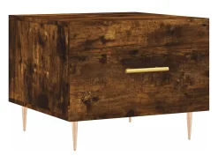 Mesa De Centro|vidaxl Mesa de centro 50x50x40 cm derivados de madeira carvalho fumado Natural claro