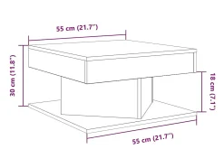 Discount vidaxl Mesa de centro 55x55x30 cm derivados de madeira madeira velha Natural claro