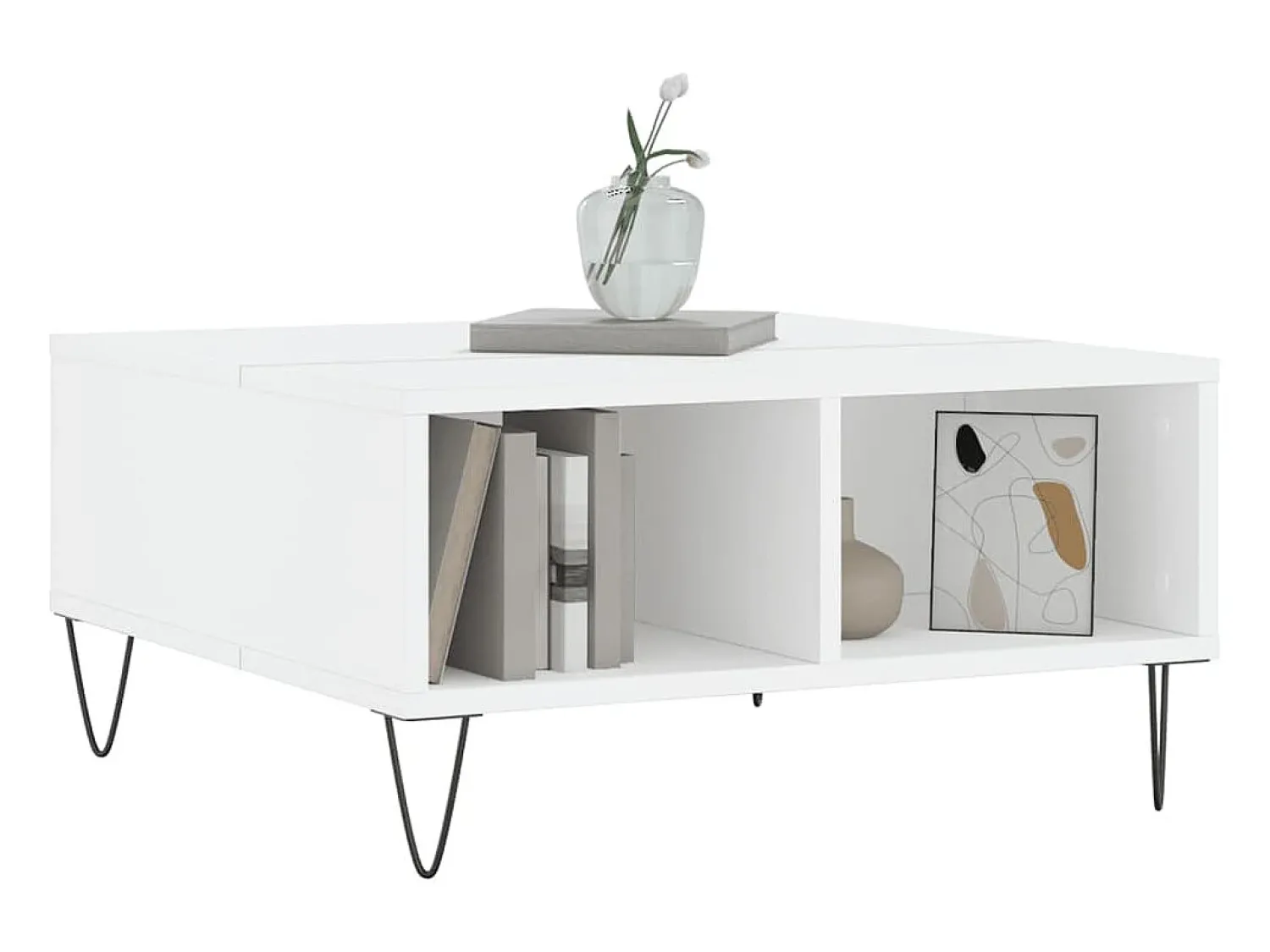 Mesa De Centro| Mesa de centro 60x60x30 cm derivados de madeira PT315036 Branco
