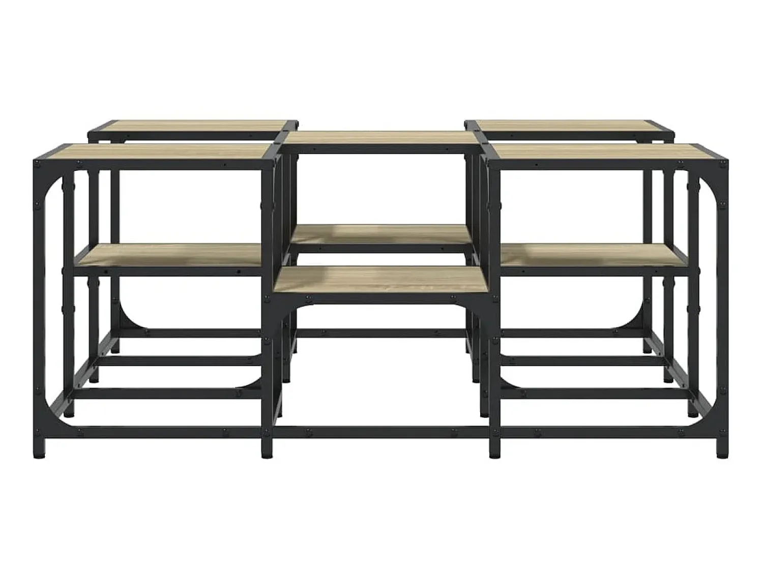 New Mesa de centro 91x91x40 cm derivados de madeira carvalho sonoma PT750861 Castanho