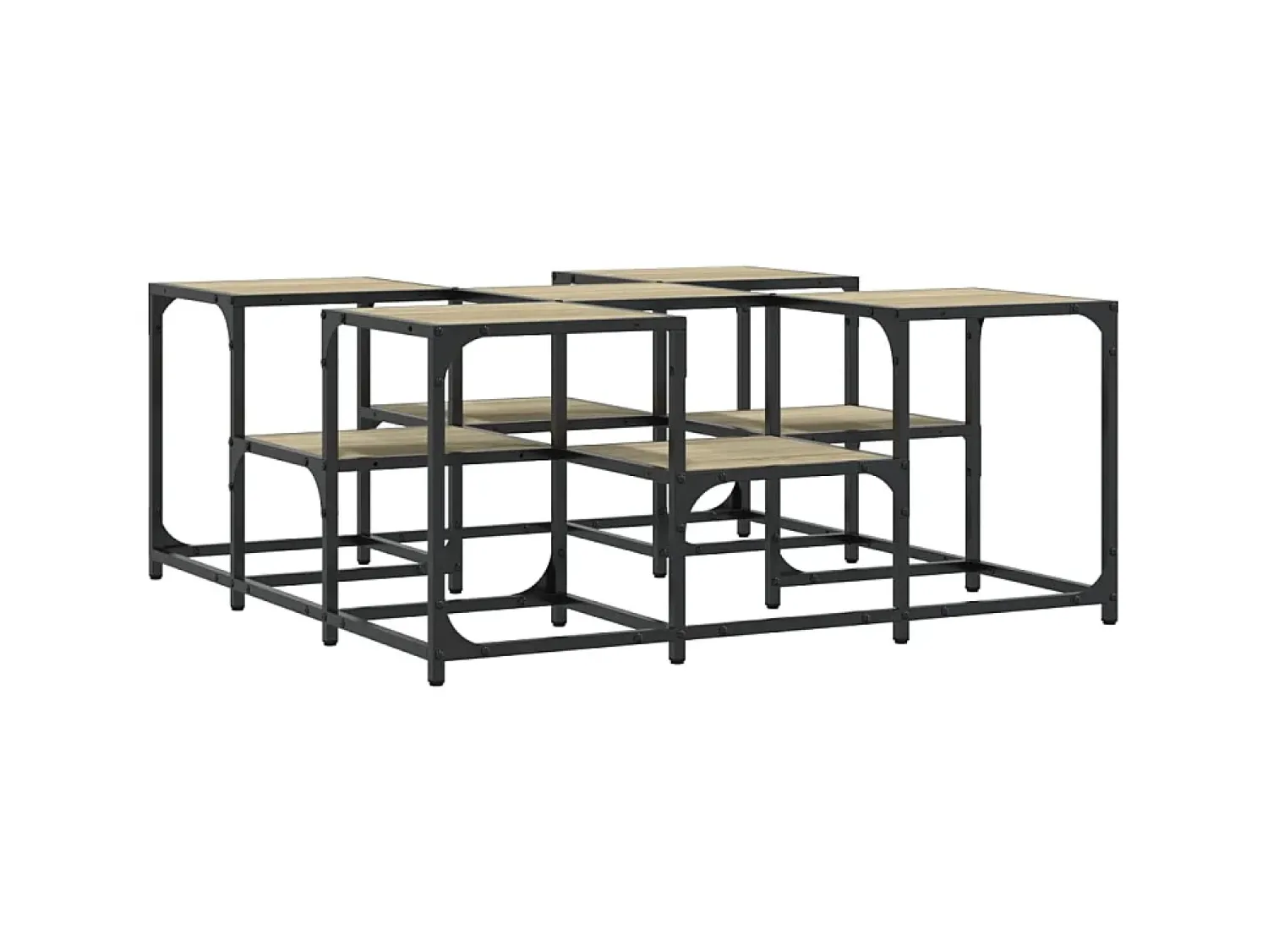 New Mesa de centro 91x91x40 cm derivados de madeira carvalho sonoma PT750861 Castanho