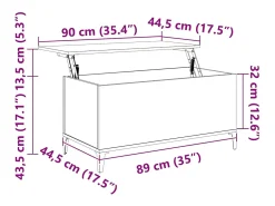 Outlet vidaxl Mesa de centro 90x44,5x45 cm derivados de madeira Preto
