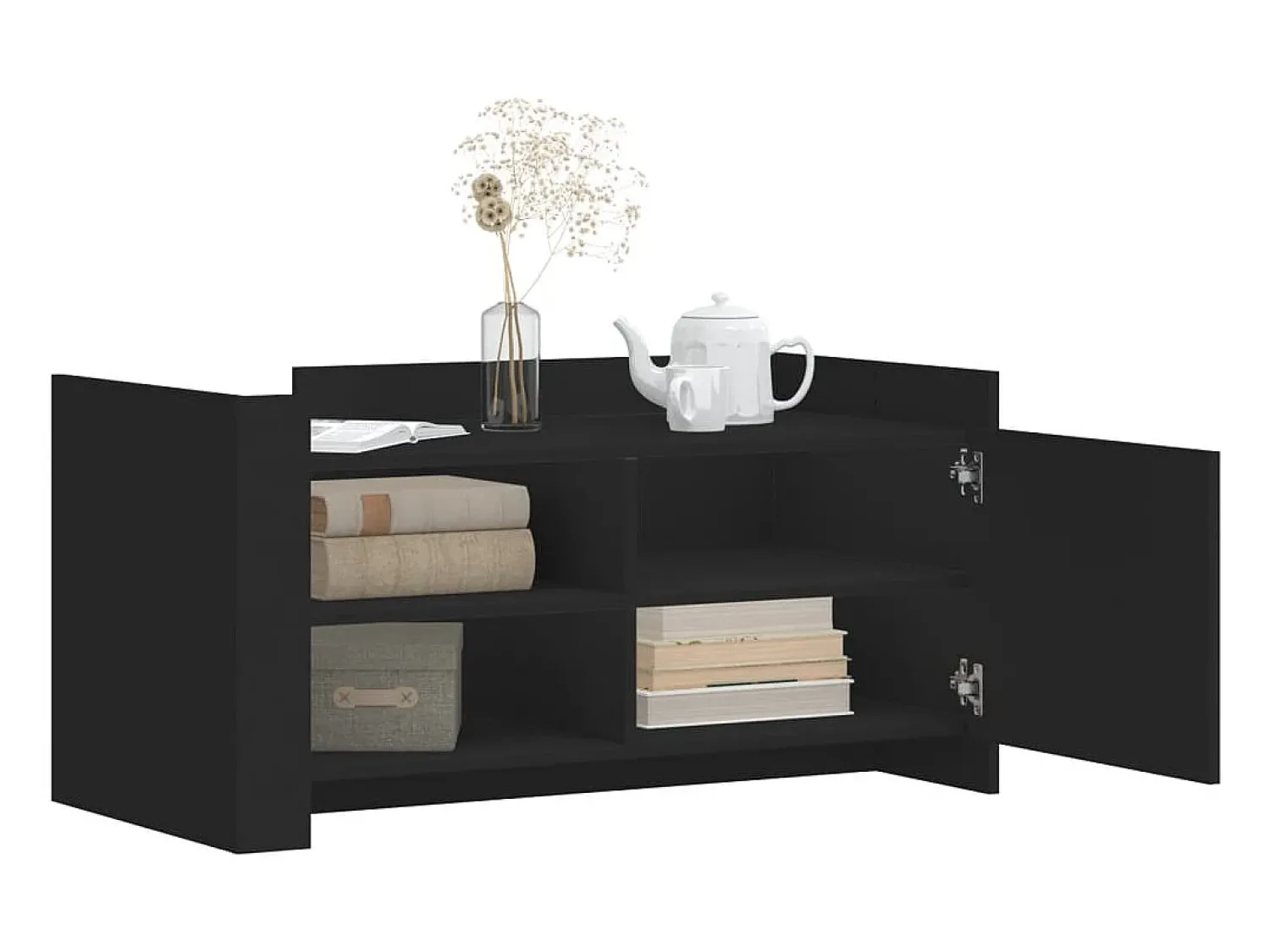 Outlet Mesa de centro 100x50x50 cm derivados de madeira PT788022 Preto