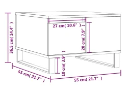 vidaxl Mesa de centro 55x55x36,5 cm derivados madeira carvalho fumado^ Mesa De Centro