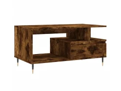 New Mesa de centro 90x49x45 cm derivados madeira carvalho fumado PT984785 Castanho