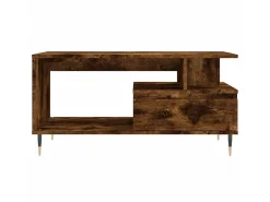 New Mesa de centro 90x49x45 cm derivados madeira carvalho fumado PT984785 Castanho