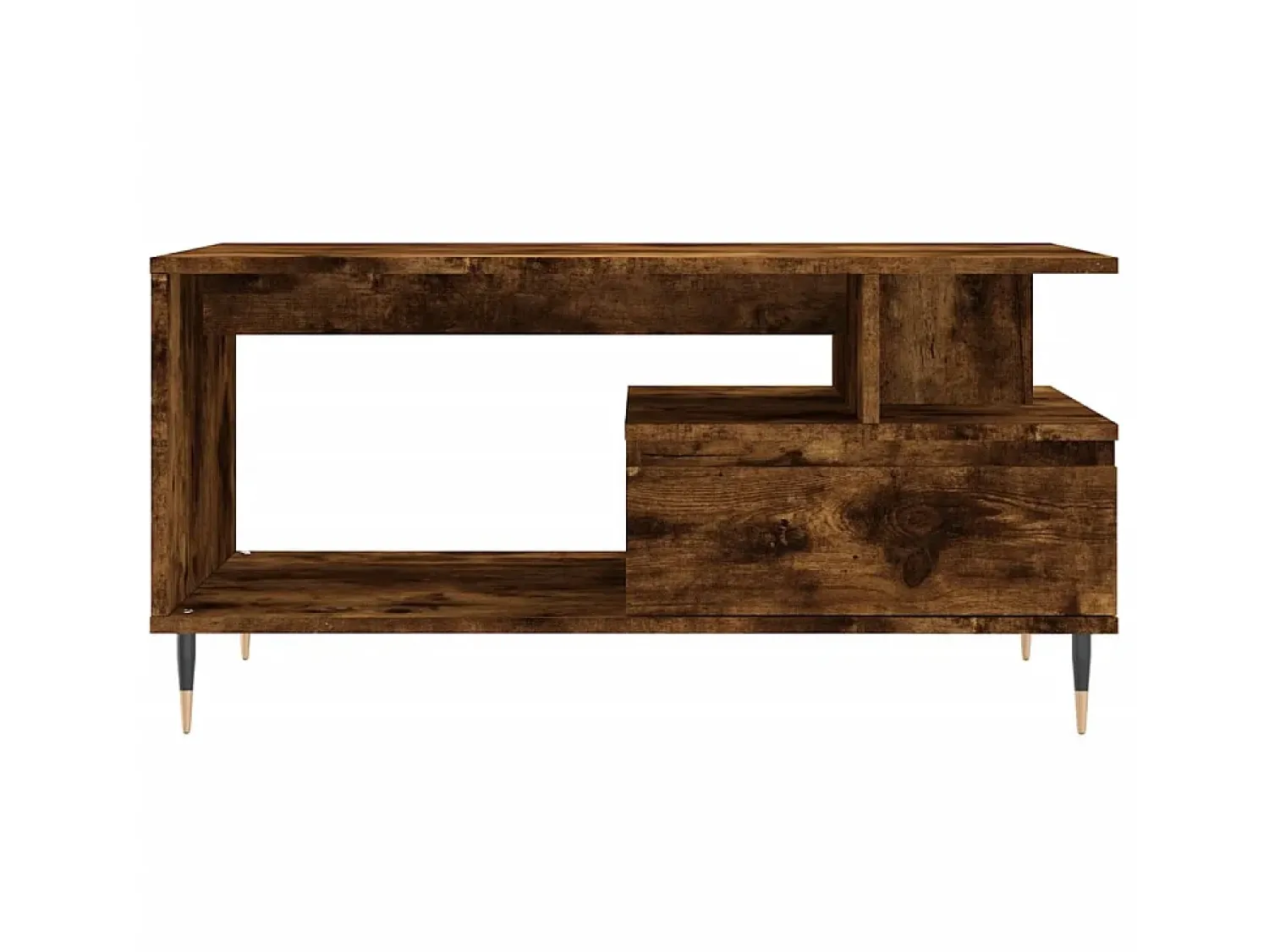 New Mesa de centro 90x49x45 cm derivados madeira carvalho fumado PT984785 Castanho
