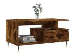 New Mesa de centro 90x49x45 cm derivados madeira carvalho fumado PT984785 Castanho