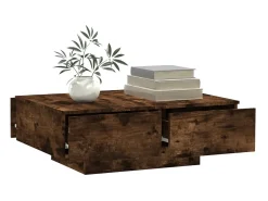 Outlet Mesa de centro 90x60x31 cm derivados de madeira carvalho fumado PT116302 Castanho