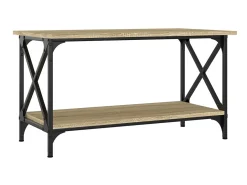 Outlet Mesa de centro 80x45x45 cm deriv. madeira/ferro carvalho sonoma PT459867 Castanho