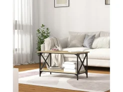 Outlet Mesa de centro 80x45x45 cm deriv. madeira/ferro carvalho sonoma PT459867 Castanho