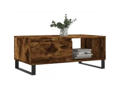 Mesa De Centro| Mesa de centro 90x50x36,5 cm derivados madeira carvalho fumado PT992678 Castanho