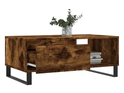 Mesa De Centro| Mesa de centro 90x50x36,5 cm derivados madeira carvalho fumado PT992678 Castanho
