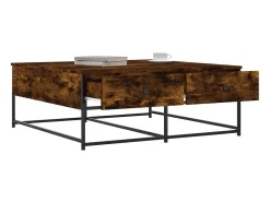 Mesa De Centro* Mesa de centro 100x99x40 cm derivados madeira carvalho fumado PT759862 Castanho