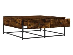 Mesa De Centro* Mesa de centro 100x99x40 cm derivados madeira carvalho fumado PT759862 Castanho