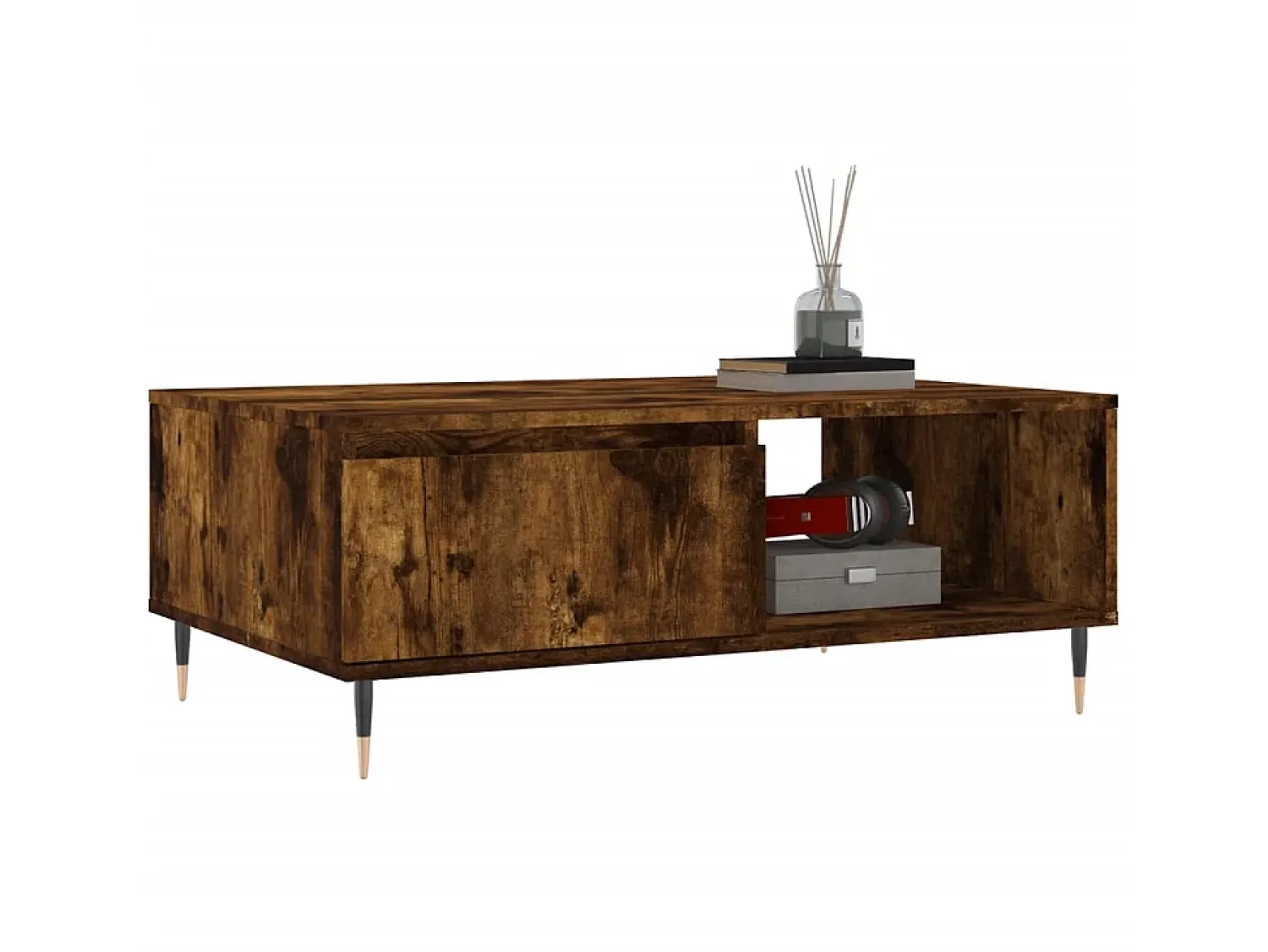 Mesa De Centro| Mesa de centro 90x60x35 cm derivados de madeira carvalho fumado PT212266 Castanho