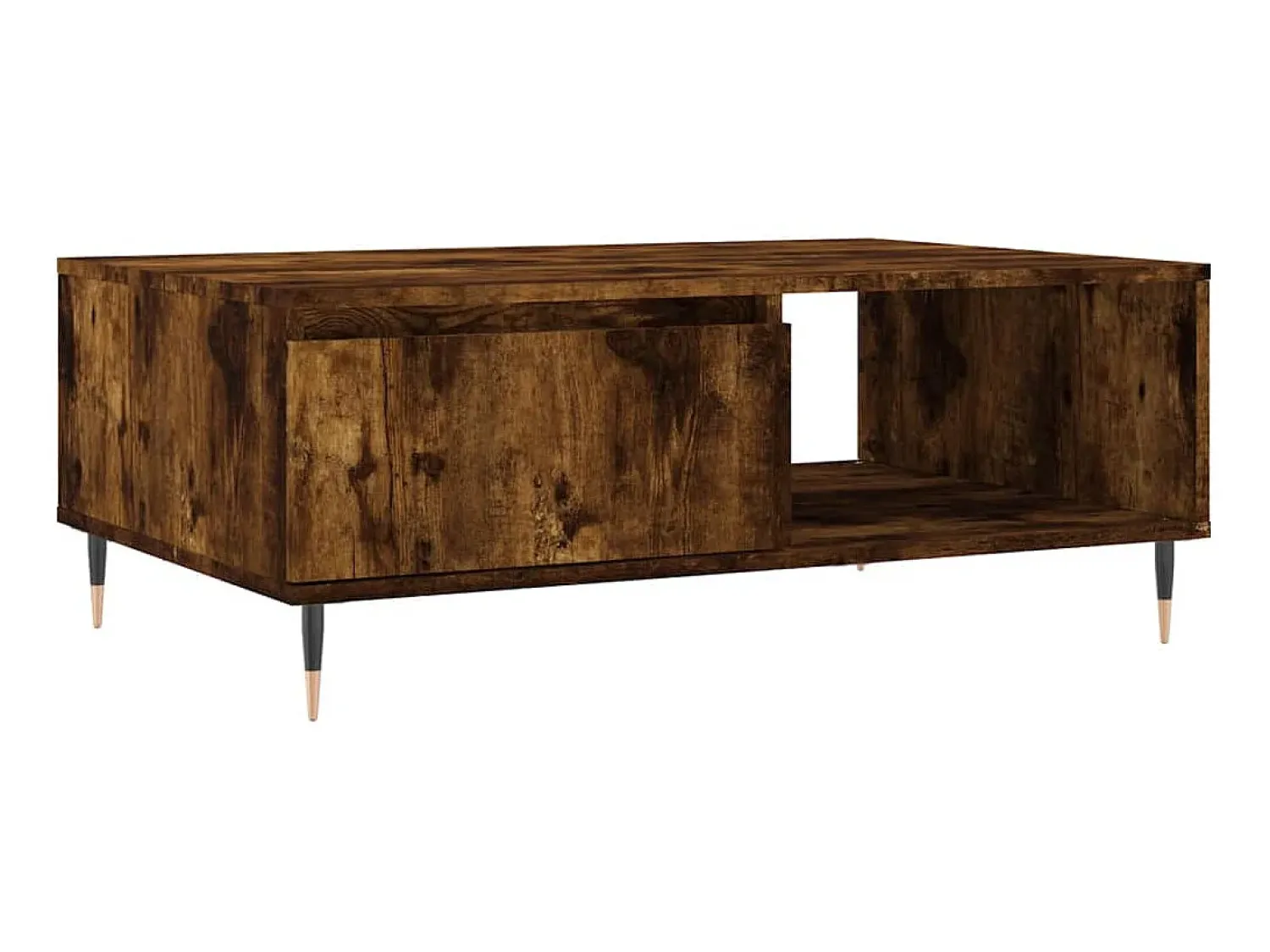 Mesa De Centro| Mesa de centro 90x60x35 cm derivados de madeira carvalho fumado PT212266 Castanho