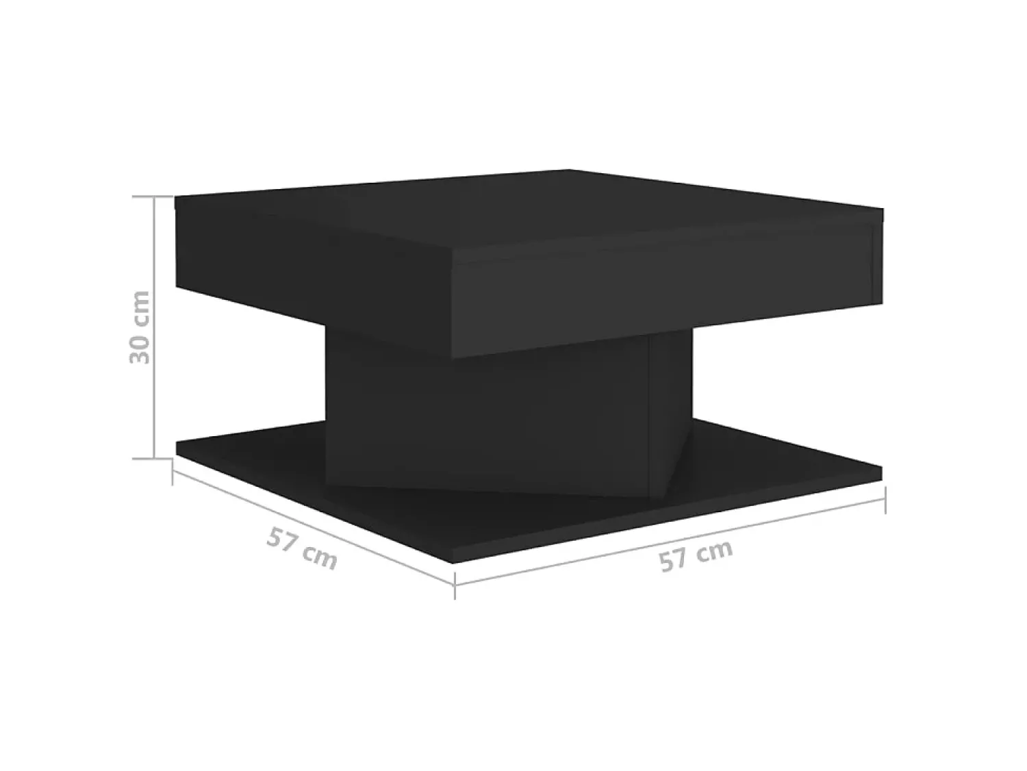 Mesa De Centro* Mesa de centro 57x57x30 cm derivados de madeira PT607993 Preto