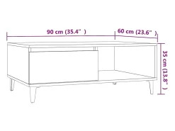 vidaxl Mesa de centro 90x60x35 cm derivados de madeira carvalho sonoma^ Mesa De Centro