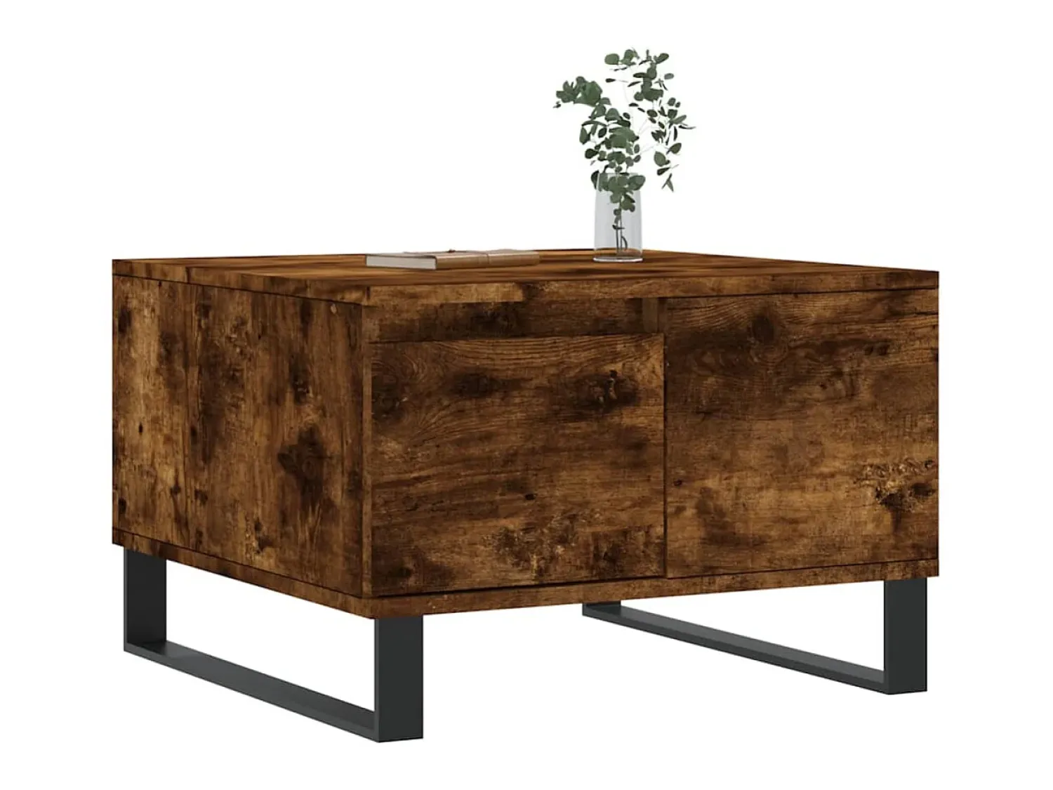 Best Mesa de centro 55x55x36,5 cm derivados madeira carvalho fumado PT532106 Castanho