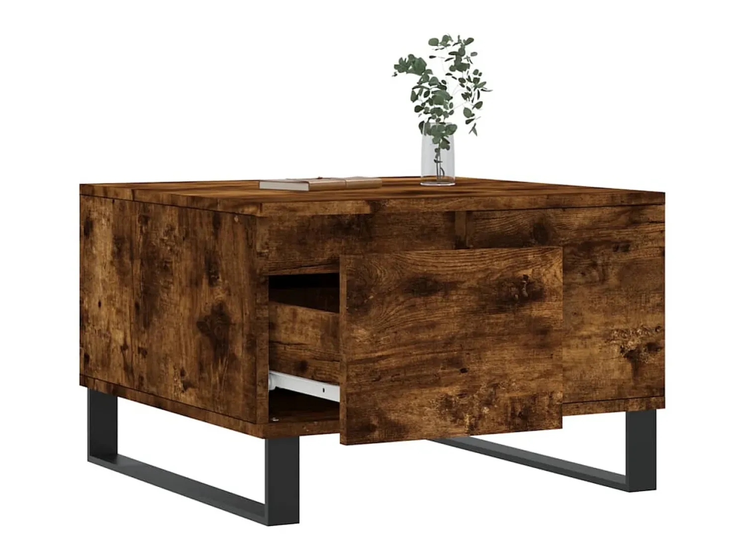 Best Mesa de centro 55x55x36,5 cm derivados madeira carvalho fumado PT532106 Castanho