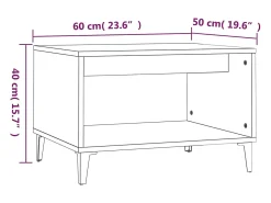 vidaxl Mesa de centro 60x50x40 cm derivados madeira brilhante^ Mesa De Centro