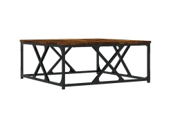 New Mesa de centro 70x70x30 cm derivados de madeira carvalho fumado PT292248 Castanho