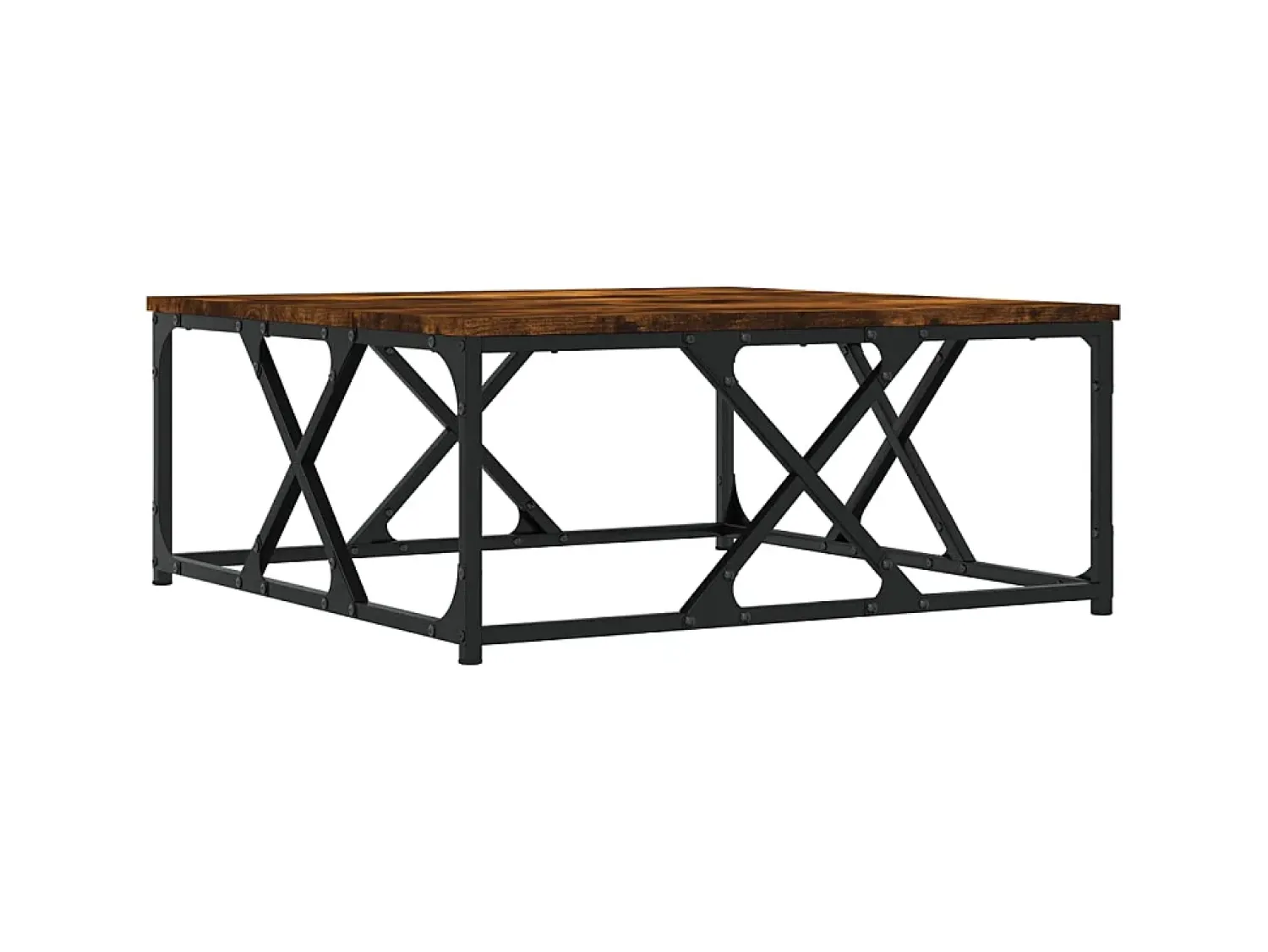 New Mesa de centro 70x70x30 cm derivados de madeira carvalho fumado PT292248 Castanho