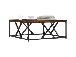 New Mesa de centro 70x70x30 cm derivados de madeira carvalho fumado PT292248 Castanho