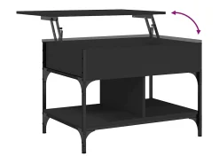 Mesa De Centro*vidaxl Mesa de centro 70x50x50 cm derivados de madeira/metal Preto