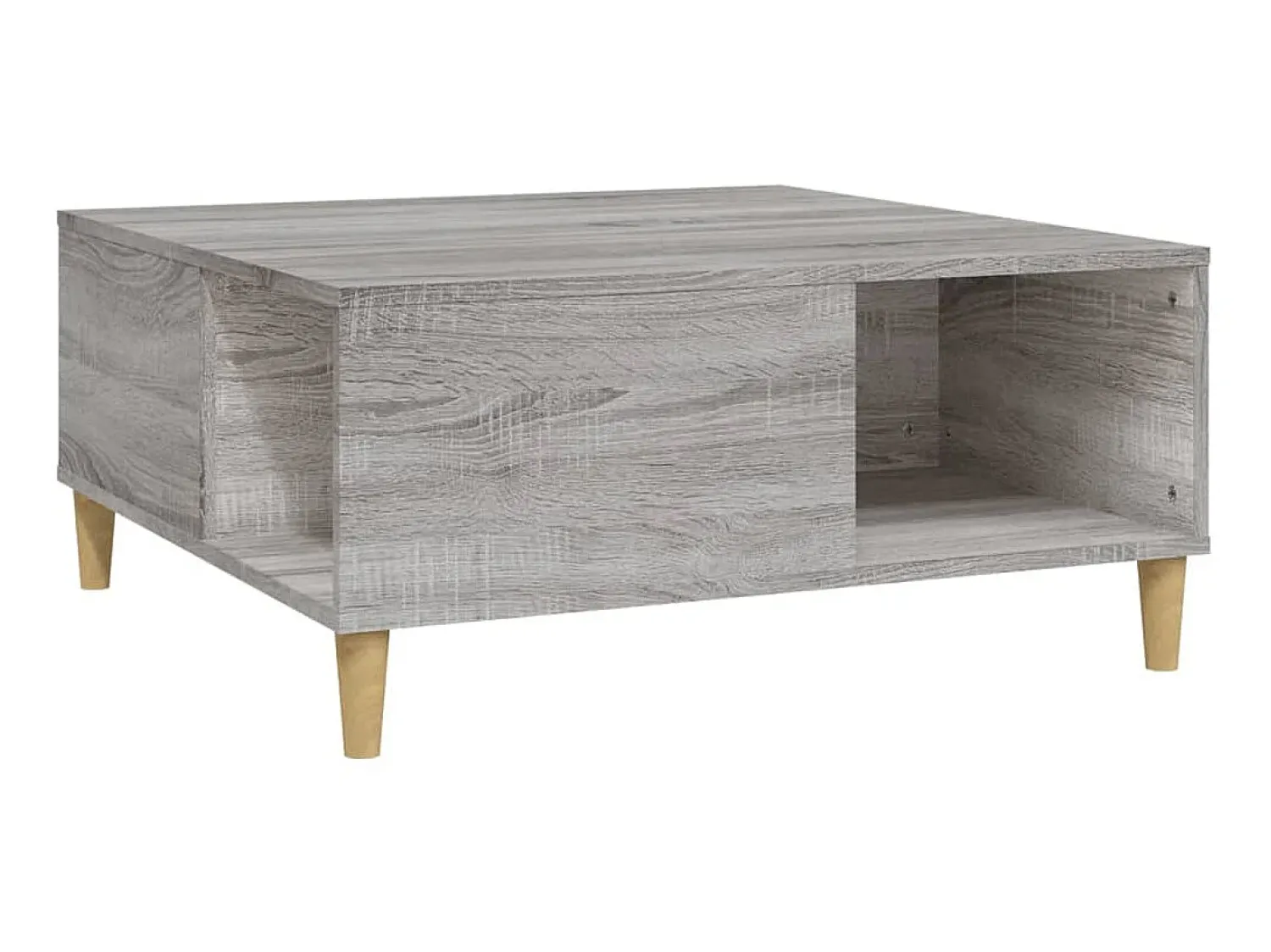 Mesa de centro 80x80x36,5 cm derivados madeira sonoma PT147559 Cinzento