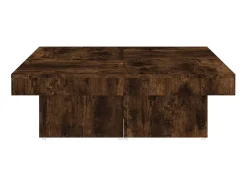 Mesa De Centro| Mesa de centro 90x90x28 cm derivados de madeira carvalho fumado PT876313 Castanho