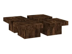 Mesa De Centro| Mesa de centro 90x90x28 cm derivados de madeira carvalho fumado PT876313 Castanho