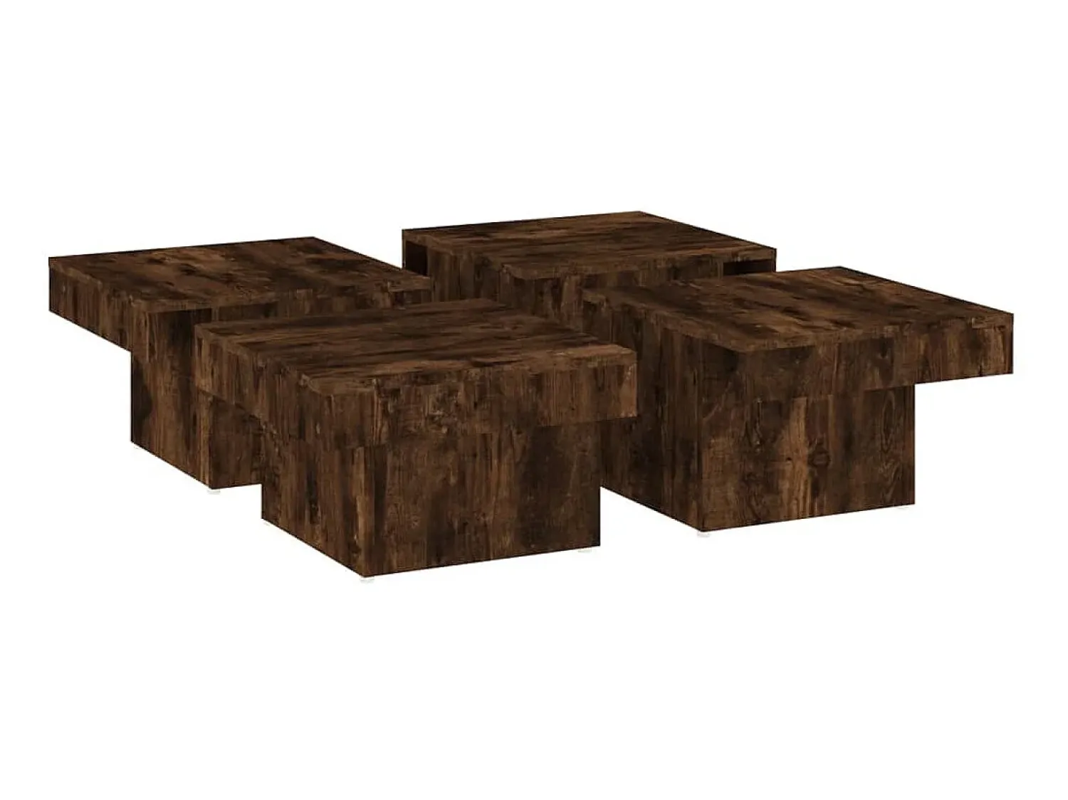 Mesa De Centro| Mesa de centro 90x90x28 cm derivados de madeira carvalho fumado PT876313 Castanho
