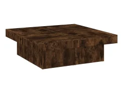 Mesa De Centro| Mesa de centro 90x90x28 cm derivados de madeira carvalho fumado PT876313 Castanho