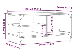Online vidaxl Mesa de centro 100x50x45 cm derivados de madeira Preto