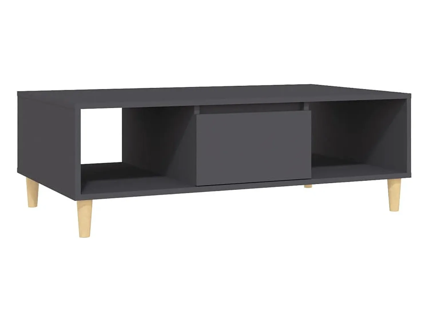 vidaxl Mesa de centro 103,5x60x35 cm derivados de madeira cinza Cinzento