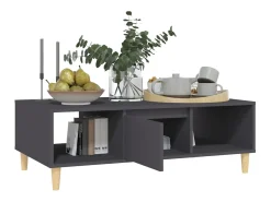 vidaxl Mesa de centro 103,5x60x35 cm derivados de madeira cinza Cinzento