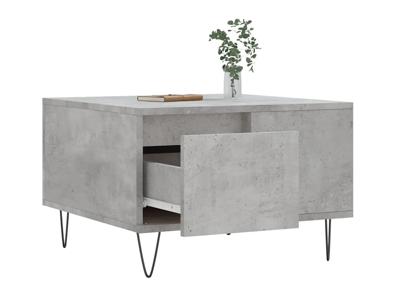 Mesa de centro 55x55x36,5 cm derivados madeira cimento PT918631^ Mesa De Centro