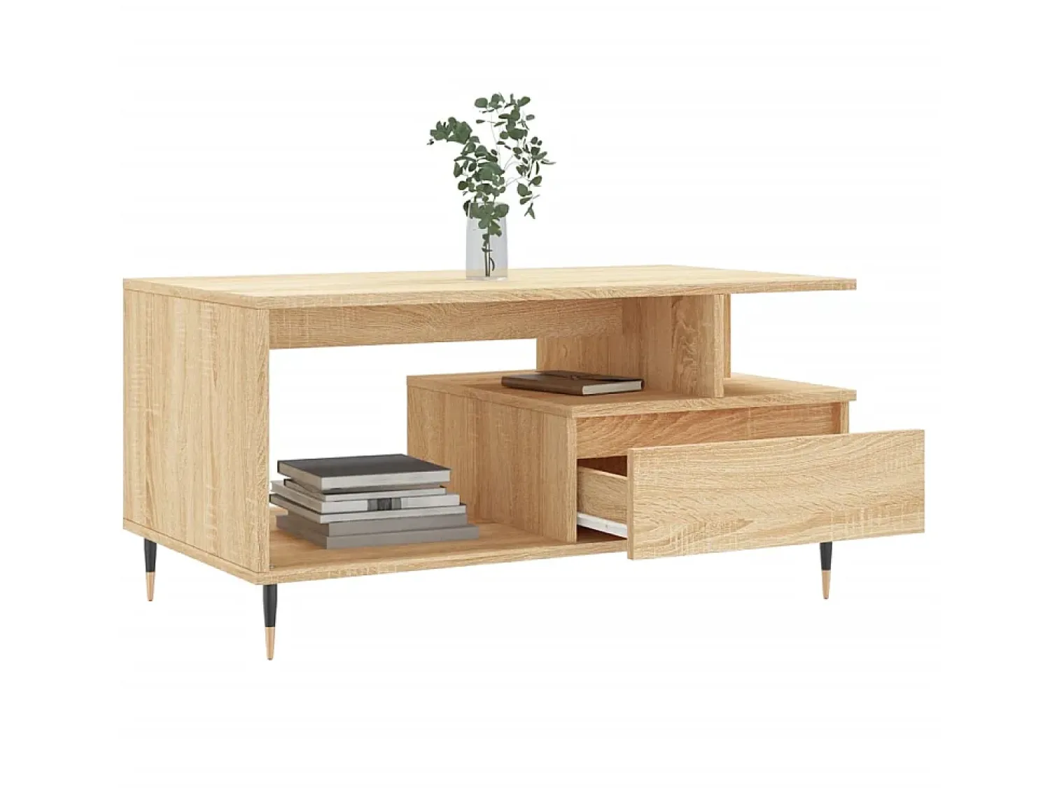 Mesa de centro 90x49x45 cm derivados de madeira carvalho sonoma PT757954^ Mesa De Centro