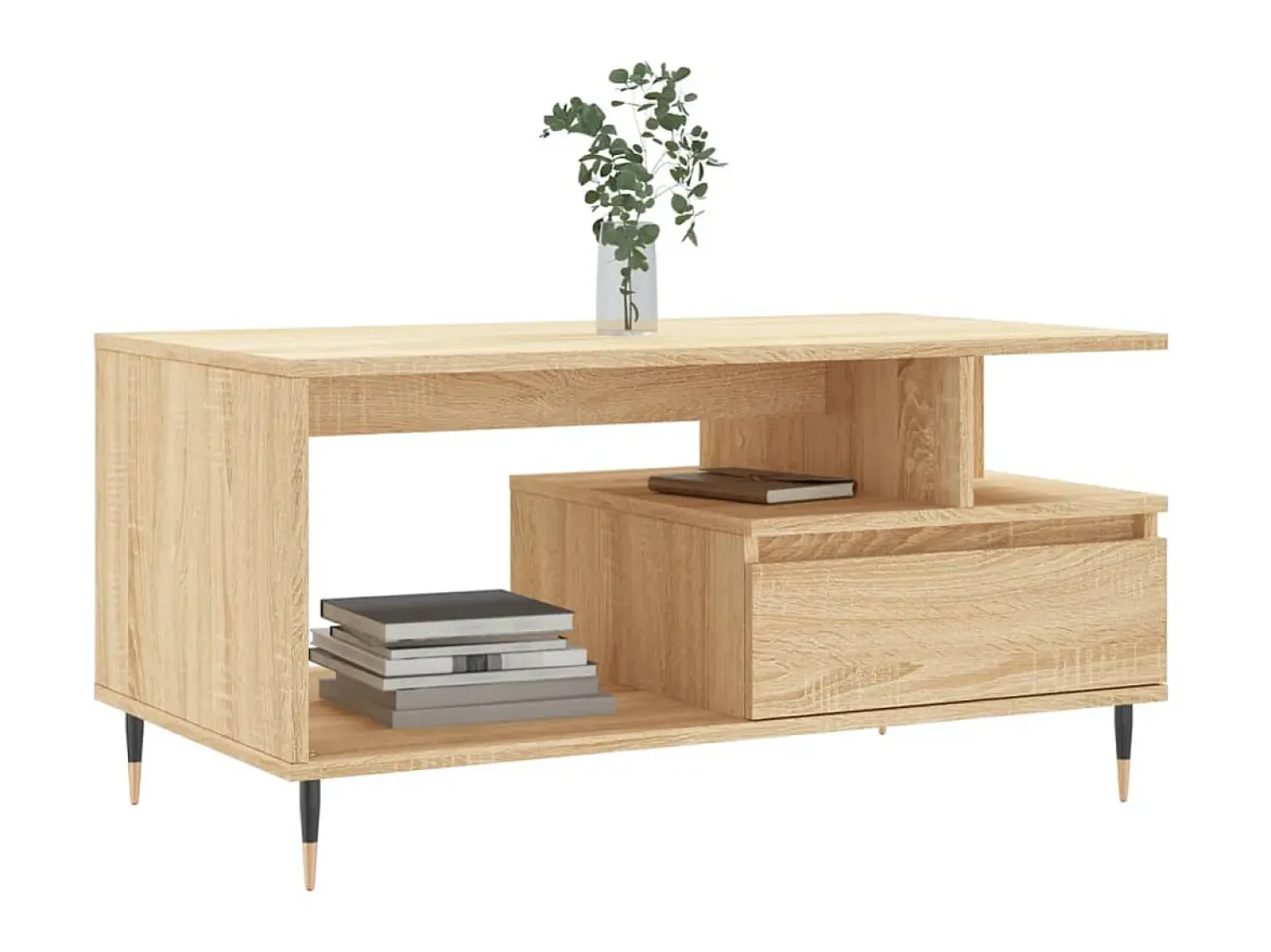 Mesa de centro 90x49x45 cm derivados de madeira carvalho sonoma PT757954^ Mesa De Centro