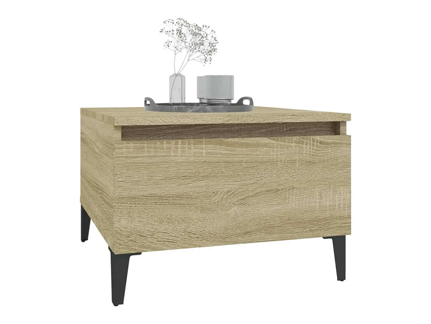 Mesa De Centro| Mesa de centro 50x46x35 cm derivados de madeira carvalho sonoma PT999977 Castanho
