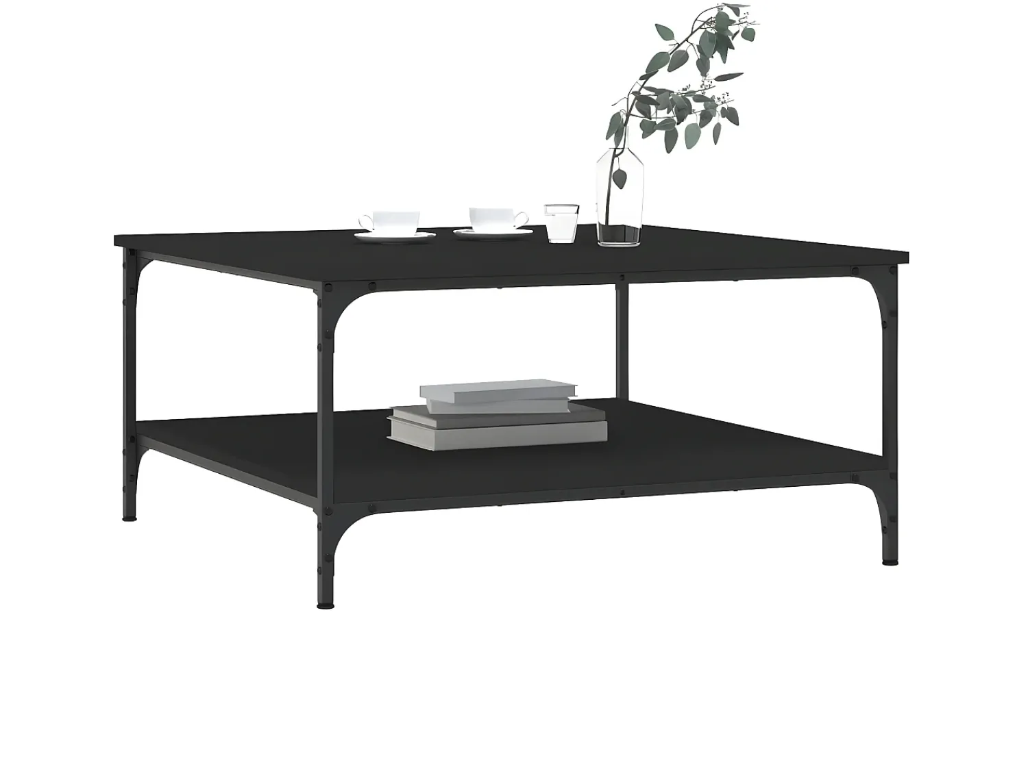 Mesa De Centro| Mesa de centro 80x80x40 cm derivados de madeira PT848709 Preto