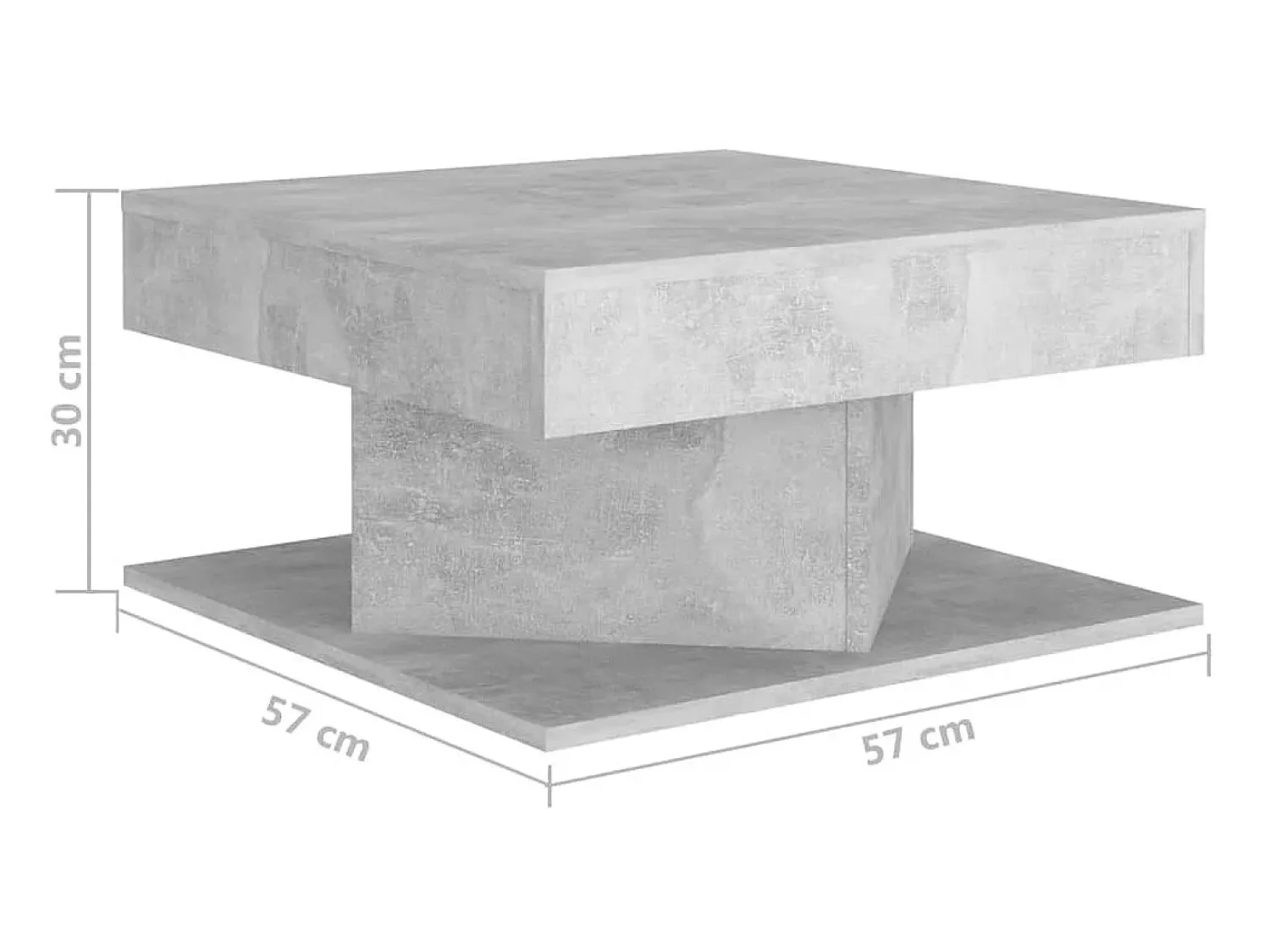 Mesa De Centro* Mesa de centro 57x57x30 cm derivados de madeira cinza cimento PT768834 Cinzento