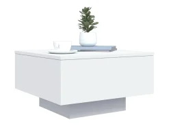 New vidaxl Mesa de centro 55x55x31 cm derivados de madeira Branco