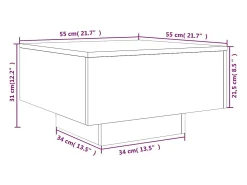 New vidaxl Mesa de centro 55x55x31 cm derivados de madeira Branco