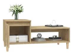 Clearance vidaxl Mesa de centro 100x50x45 cm derivados madeira carvalho sonoma Natural claro
