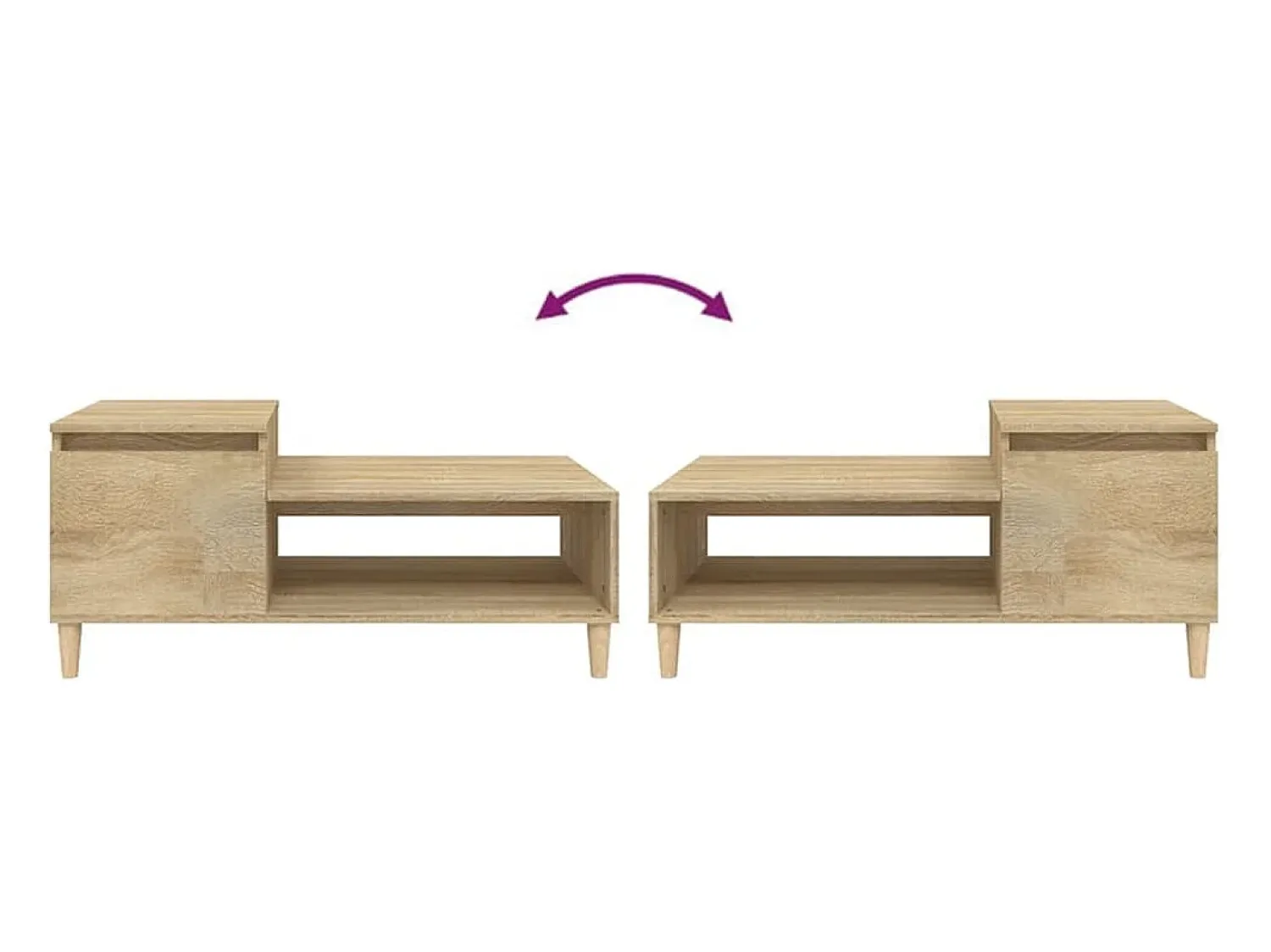 Clearance vidaxl Mesa de centro 100x50x45 cm derivados madeira carvalho sonoma Natural claro