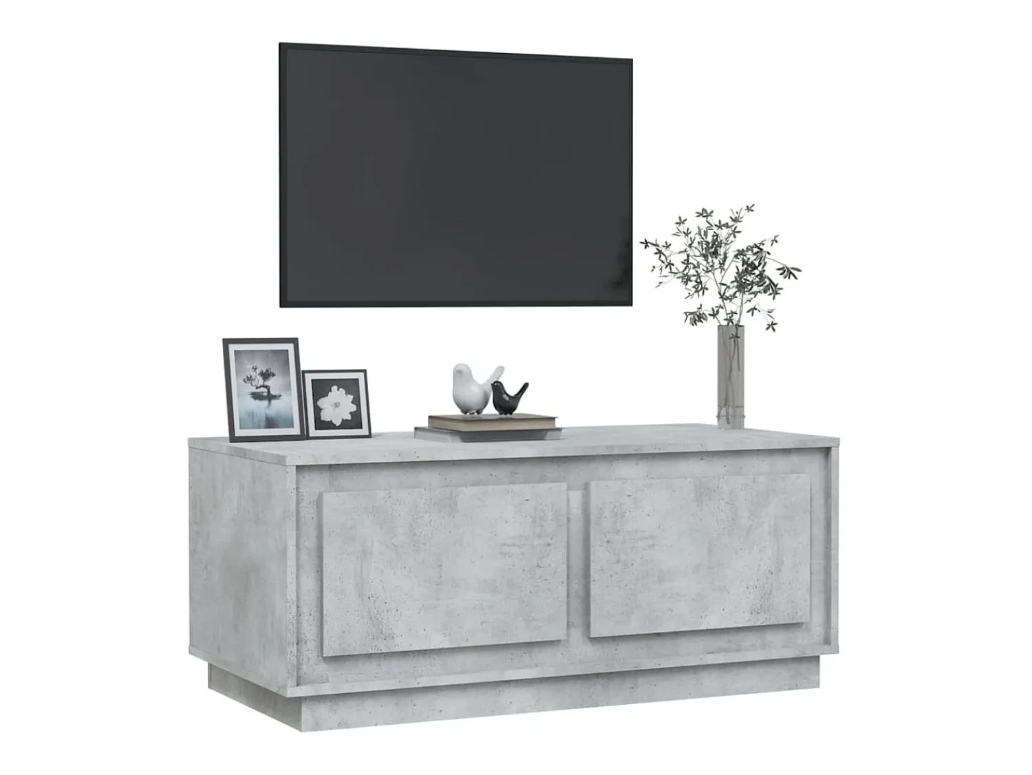 Móvel De Tv* Mesa de centro 102x50x44 cm derivados de madeira cinza cimento PT588766 Cinzento