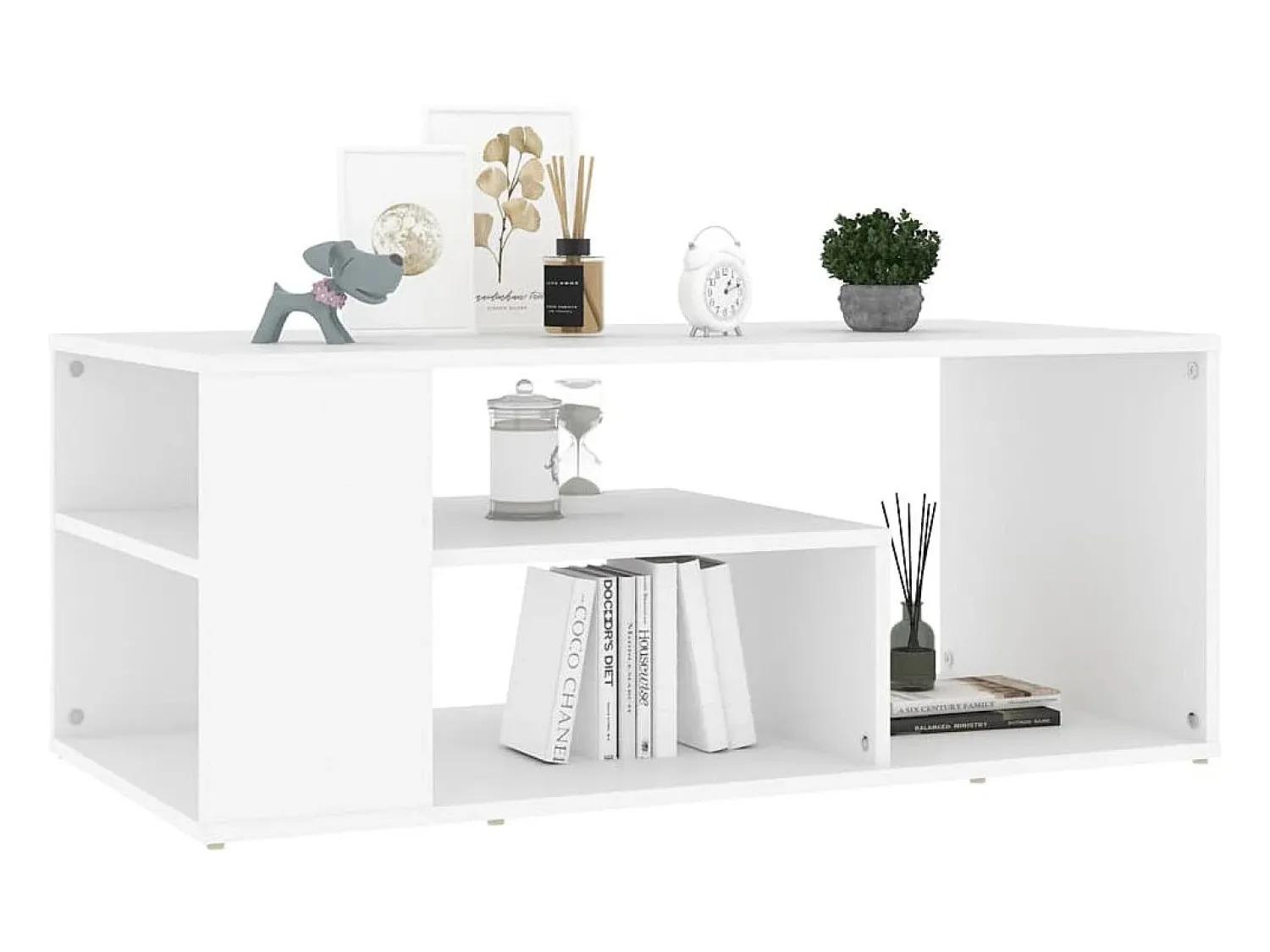 Mesa De Centro* Mesa de centro 100x50x40 cm derivados de madeira PT473921 Branco